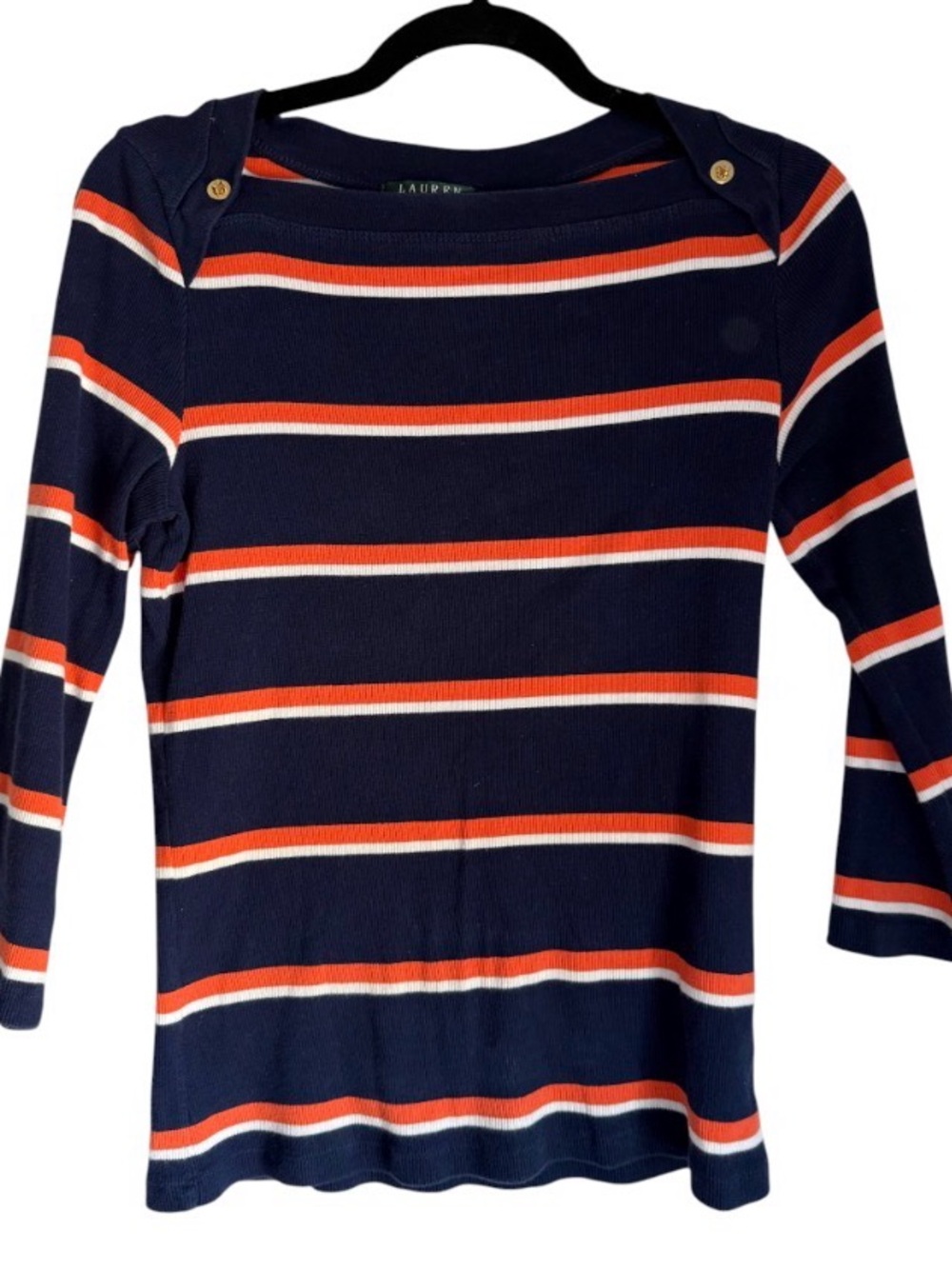Lauren Ralph Lauren Navy Top with Orange Accent